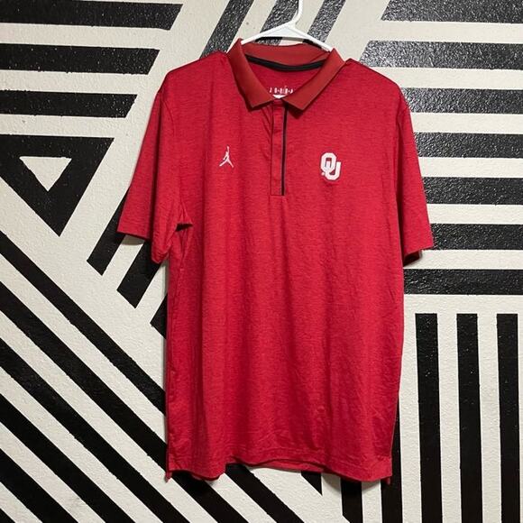 Nike Jordan Oklahoma Sooners Men's Red Polo Shirt - Size L - Picture 2 of 10